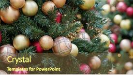  Presentation with christmas tree - Amazing theme having red gold fire - beautiful christmas tree backdrop and a tawny brown colored foreground