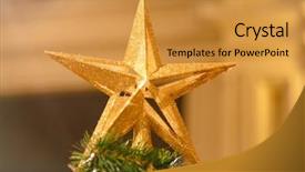  Presentation with christmas tree - Presentation theme having red gold fire - christmas decorative - star background and a gold colored foreground