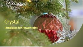  Presentation with events and decoration presentation - Audience pleasing theme consisting of red gold fire - christmas tree decoration backdrop and a tawny brown colored foreground