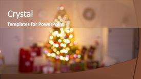  Presentation with purple festive christmas red - PPT theme having red gold fire - festively decorated christmas tree background and a  colored foreground