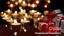  Presentation with wedding invitation card - Presentation design featuring red gold fire - two decorative hearts gift boxes background and a wine colored foreground