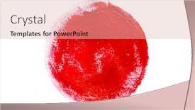  Presentation with circle - Presentation theme consisting of red-gouache-hand-painted-circle background and a lemonade colored foreground