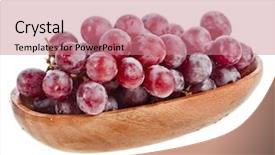  Presentation with grape - PPT theme consisting of red grape isolated on white background and a coral colored foreground
