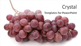  Presentation with grape - Slides having red grape isolated on white background background and a white colored foreground