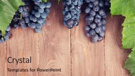  Presentation with table grape - Beautiful PPT layouts featuring red grape on wooden table backdrop and a coral colored foreground