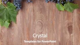  Presentation with table grape - Colorful presentation theme enhanced with red grape on wooden table backdrop and a coral colored foreground