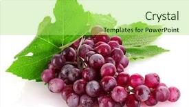  Presentation with pink white - PPT layouts with pink grape isolated on white background and a yellow colored foreground