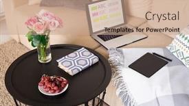  Presentation with pink roses - Colorful slides enhanced with red-grapes-on-saucer-pink backdrop and a coral colored foreground