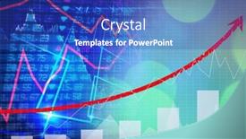  Presentation with green finance - PPT theme featuring red-graphs-over-stock-market background and a cobalt blue colored foreground