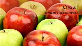  Presentation with green apples - PPT theme featuring red green - apples background and a red colored foreground