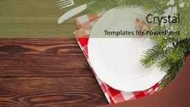  Presentation with fir tree - Presentation theme enhanced with red green - christmas table setting with fir background and a violet colored foreground