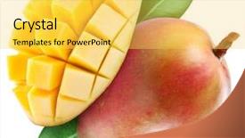  Presentation with mango fruit - Colorful presentation enhanced with red green - ripe mango fruit file contains backdrop and a yellow colored foreground