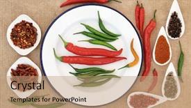  Presentation with red chilli - PPT theme featuring red green and orange chilli background and a coral colored foreground