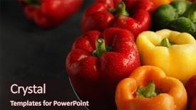  Presentation with peppers - Amazing slides having red green and yellow sweet bell peppers on table close up backdrop and a wine colored foreground