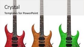  Presentation with modern electric iron isolated - Slides with red green blue - electric guitars isolated on white background and a light gray colored foreground