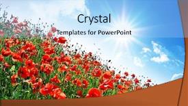  Presentation with sunny sky - Audience pleasing presentation consisting of red green blue - poppies hill and sunny sky backdrop and a light blue colored foreground
