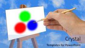  Presentation with red yellow green blue jigsaw - Cool new presentation design with red green blue rgb model backdrop and a  colored foreground