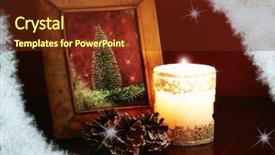  Presentation with christmas cars - Slides featuring red green gold - christmas card vintage photo-frame background and a tawny brown colored foreground