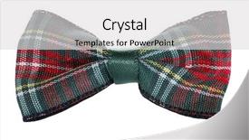  Presentation with red bow - Cool new slide deck with red green plaid bow tie backdrop and a light gray colored foreground