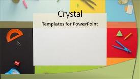  Presentation with colorful abstract movable - Colorful presentation design enhanced with red green yellow alarm clock - school supplies at abstract colorful backdrop and a yellow colored foreground