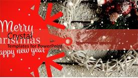  Presentation with white snow - Presentation consisting of red greetings card against simple background and a red colored foreground