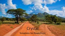  Presentation with savanna - Cool new presentation with red ground road and bush backdrop and a red colored foreground