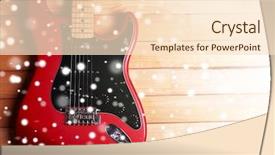  Presentation with guitar - Cool new theme with red guitar on wooden background backdrop and a lemonade colored foreground