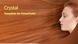  Presentation with long hair - Beautiful theme featuring red hair beautiful young woman backdrop and a red colored foreground
