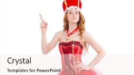  Presentation with carnival - Cool new theme with red hair girl in carnival backdrop and a sky blue colored foreground