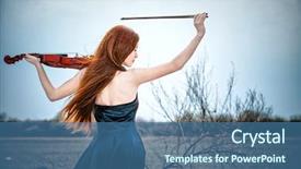  Presentation with tide - Beautiful presentation featuring red-haired girl backdrop and a ocean colored foreground
