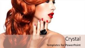  Presentation with sexy santa woman red - Slide set featuring red hairs and red nails background and a coral colored foreground