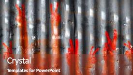  Presentation with peace - Presentation theme consisting of red hand prints making peace background and a tawny brown colored foreground