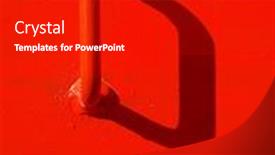  Presentation with metal - PPT layouts featuring red-handle-on-metal-door background and a crimson colored foreground