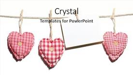  Presentation with hearts - Cool new theme with red handmade hearts with blank backdrop and a cream colored foreground