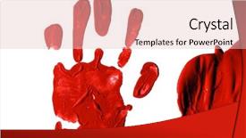  Presentation with red and white - Amazing presentation design having red handprint on a white backdrop and a lemonade colored foreground