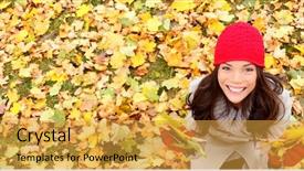  Presentation with fall leaves - Slide set consisting of red hat - autumn fall banner background texture background and a gold colored foreground