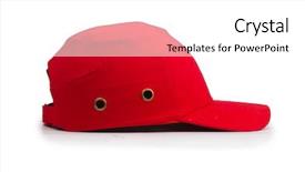 Presentation with baseball - Colorful theme enhanced with red hat - baseball cap isolated backdrop and a white colored foreground