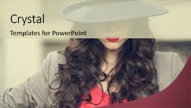  Presentation with clothes - Slide set consisting of red hat - seductive glamorous brunette wearing stylish background and a soft green colored foreground