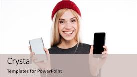  Presentation with power bank - Audience pleasing presentation design consisting of red hat which holding power backdrop and a soft green colored foreground