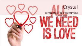  Presentation with compensation management hand marker - Audience pleasing slides consisting of red heart - hand with marker writing all backdrop and a lemonade colored foreground