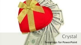  Presentation with love heart - Beautiful PPT theme featuring red heart and dolar concept - the love of money backdrop and a mint green colored foreground