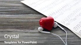  Presentation with music notes - Colorful presentation enhanced with red heart and music backdrop and a gray colored foreground