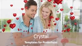  Presentation with heart book - Cool new slides with red heart balloons floating backdrop and a coral colored foreground