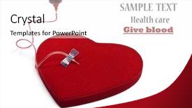  Presentation with pure white - PPT theme featuring red heart being given blood background and a pink colored foreground