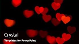  Presentation with dark green and red - Theme featuring red heart bokeh on dark background and a black colored foreground