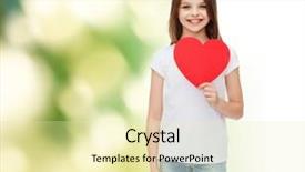  Presentation with people hearing god - Presentation theme consisting of red heart cutout over green background and a soft green colored foreground