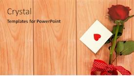  Presentation with envelope - Presentation design featuring red heart envelope and a red rose for valentine background and a coral colored foreground