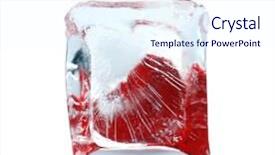  Presentation with cube - Cool new PPT theme with red-heart-in-ice-cube backdrop and a sky blue colored foreground