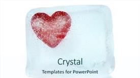  Presentation with cube - Slide deck consisting of red-heart-in-ice-cube background and a sky blue colored foreground
