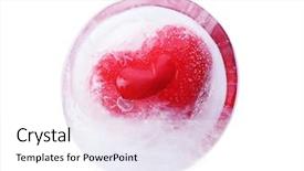  Presentation with cube - Theme featuring red-heart-in-ice-cube background and a white colored foreground